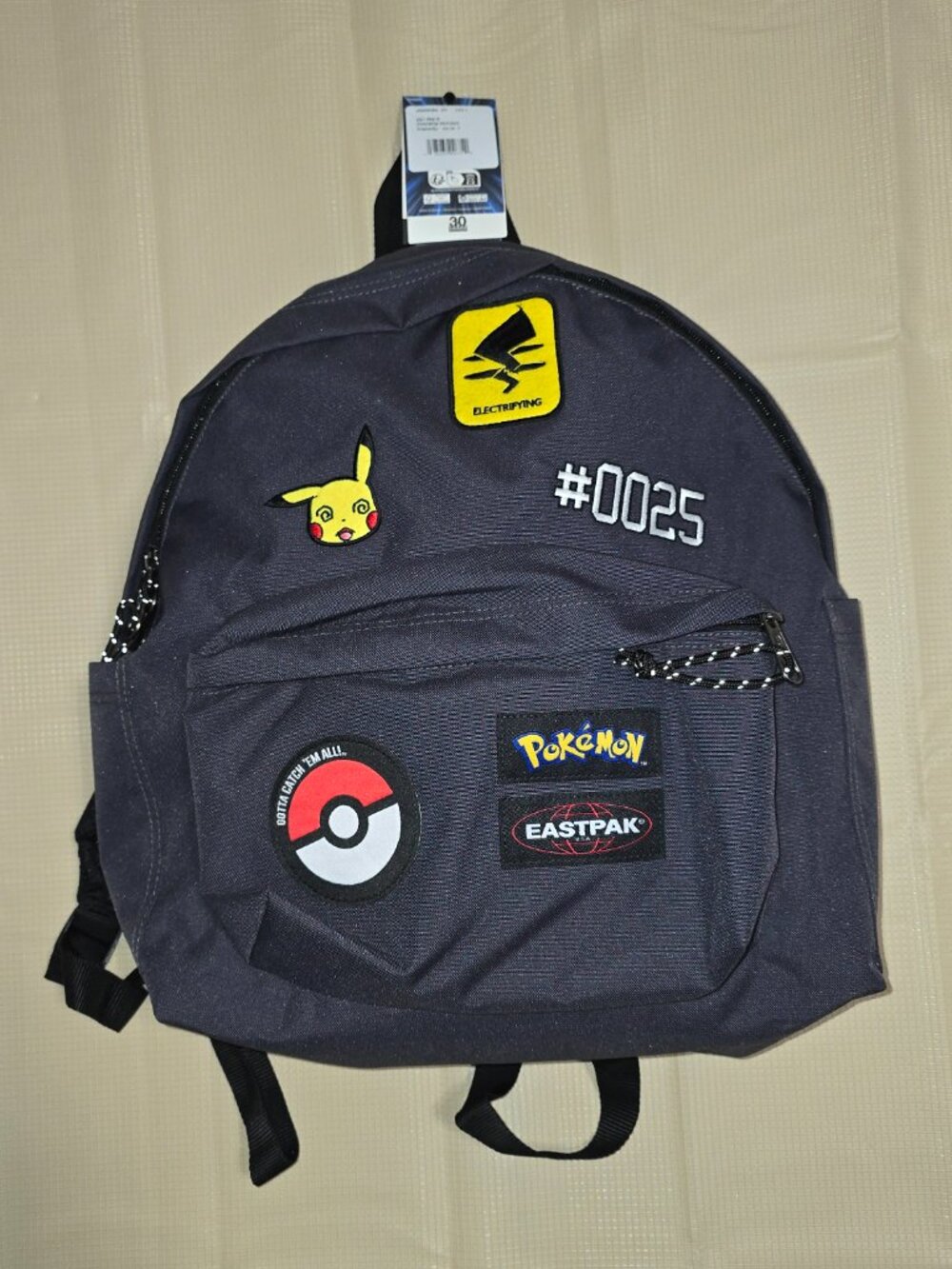 Pokemon x Eastpak Day Pak'r Patches Grey 24L Backpack 30 Year Anniversary - Picture 3 of 7